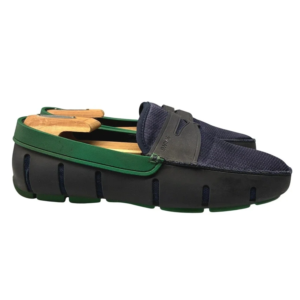 SWIMS Penny Loafer Casual Shoes Mens 9 Blue Waterproof Mesh Slip On Driving Boat